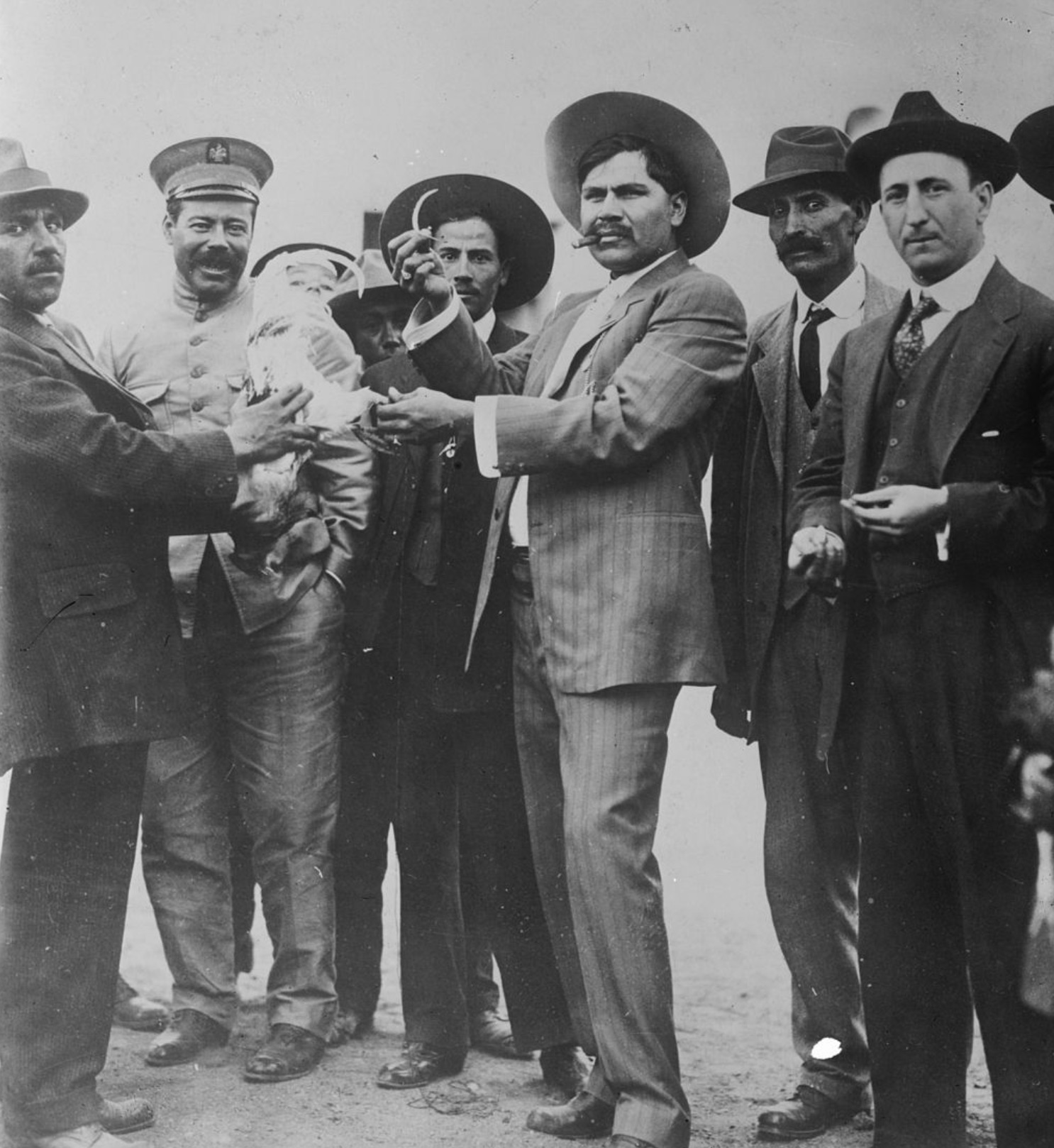 Pancho Villa with a chicken 